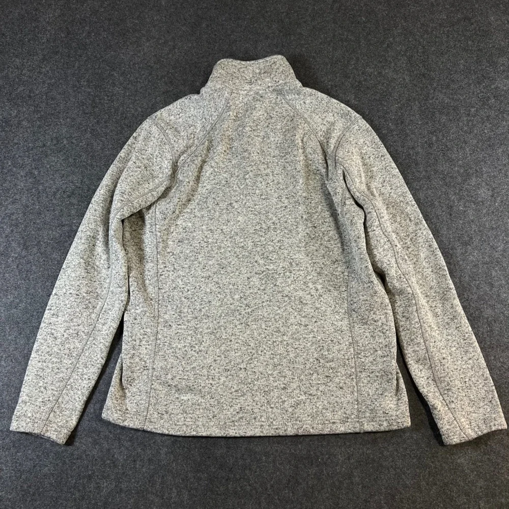 Eddie Bauer Mens Grey Marled Quarter Zip Pullover Sweater Knit Fleece Size M